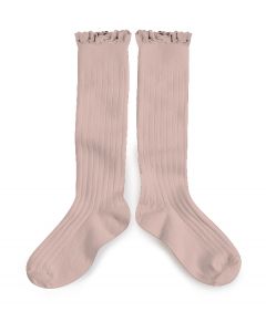 Collegien Josephine Knee High Socks | Lace Trim | Vieux Rose