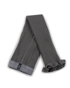 Collegien Footless Tights | Lace Trim | Pebble Grey | SKiN&BLiSS