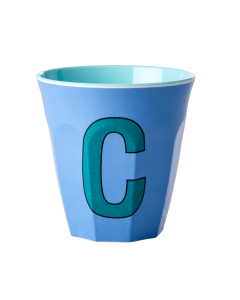Rice Melamine Cup | Letter C in Soft Blue