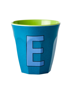 Rice Melamine Cup | Letter E in Blue