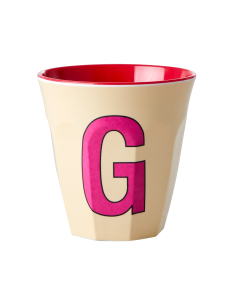 Rice Melamine Cup | Letter G in Off White