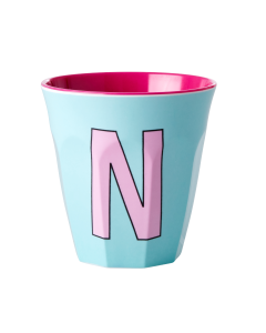 Rice Melamine Cup | Letter N in Mint