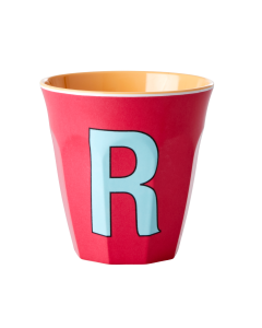 Rice Melamine Cup | Letter R in Red
