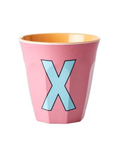 Rice Melamine Cup | Letter X in Pink