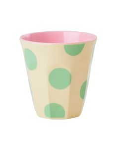Rice Melamine Cup | Green Dots