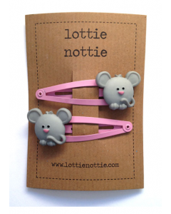 lottie nottie - MICE - Pink Hair Clips