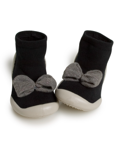 Collegien Slipper Socks for Mum | Silver Bow | Flexible Soles & Non-Slip | SKiN&BLiSS