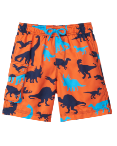 Hatley Swimwear | Orange Surf Shorts | Dinos | SKIN&BLiSS