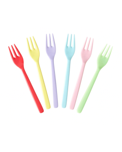 Rice Melamine Cake Forks | Assorted Colours | Cool Colours | SKiN&BLiSS