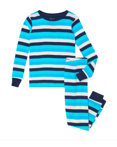  Hatley Organic Pyjamas | Blue Stripe PJ Set in Peacoat Blue | SKiN&BLiSS