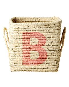 Raffia Storage Basket by Rice | Letter B