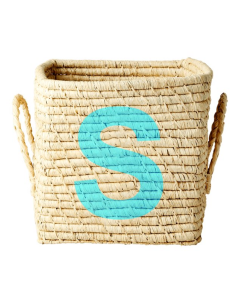 Raffia Storage Basket by Rice | Letter S