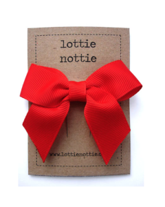 Girls Classic Bow Hair Clips by Lottie Nottie | Red | SKiN&BLiSS