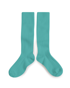 Collegien Josephine Knee High Socks | Lace Trim | Celadon